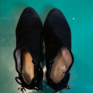 Black suede Michael Kors low booties